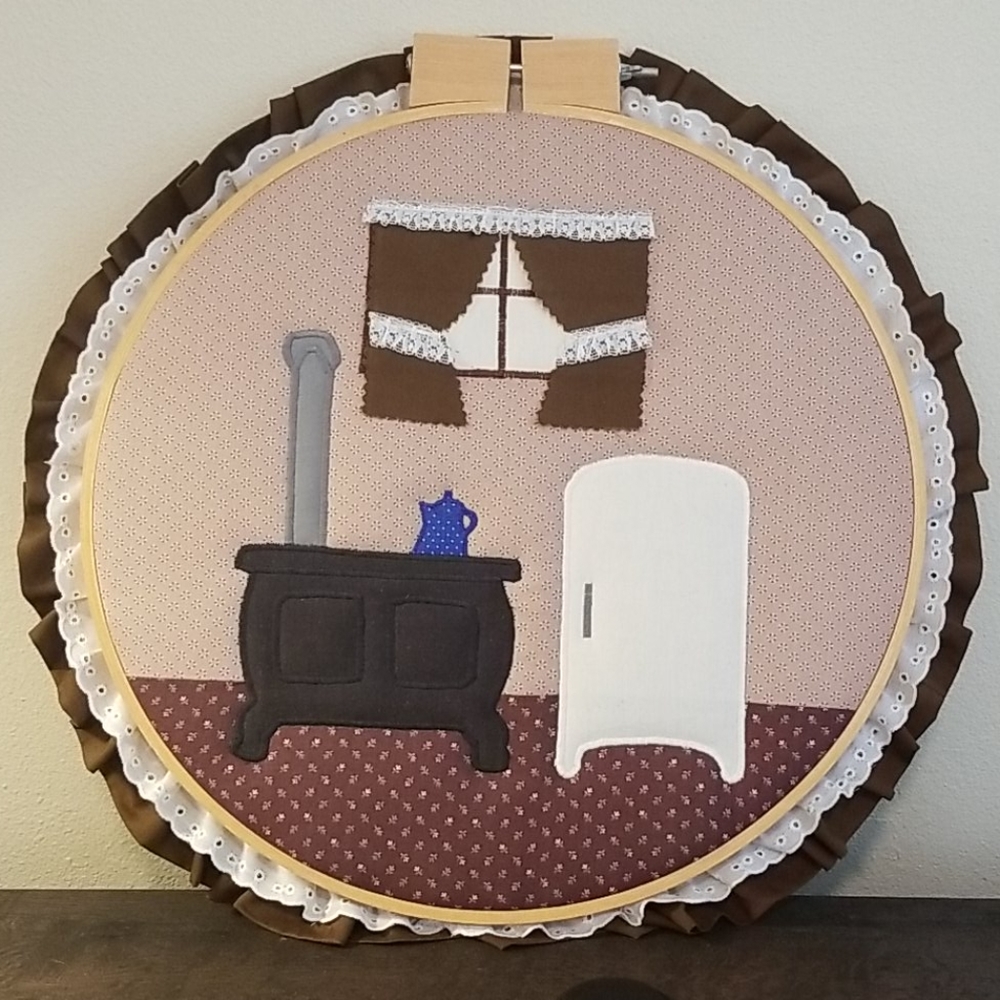 Hand stitched vintage kitchen wall art - Picture 1 of 3